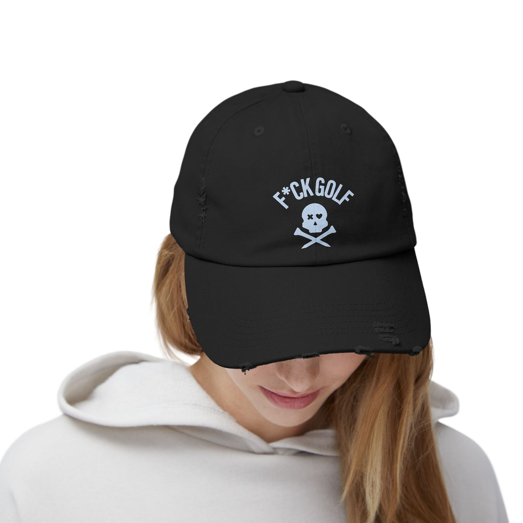 F*CK GOLF Distressed Logo Hat