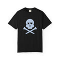 Skull & Crossbones Graphic Tee — Pastel Blue Heart Eye T-Shirt